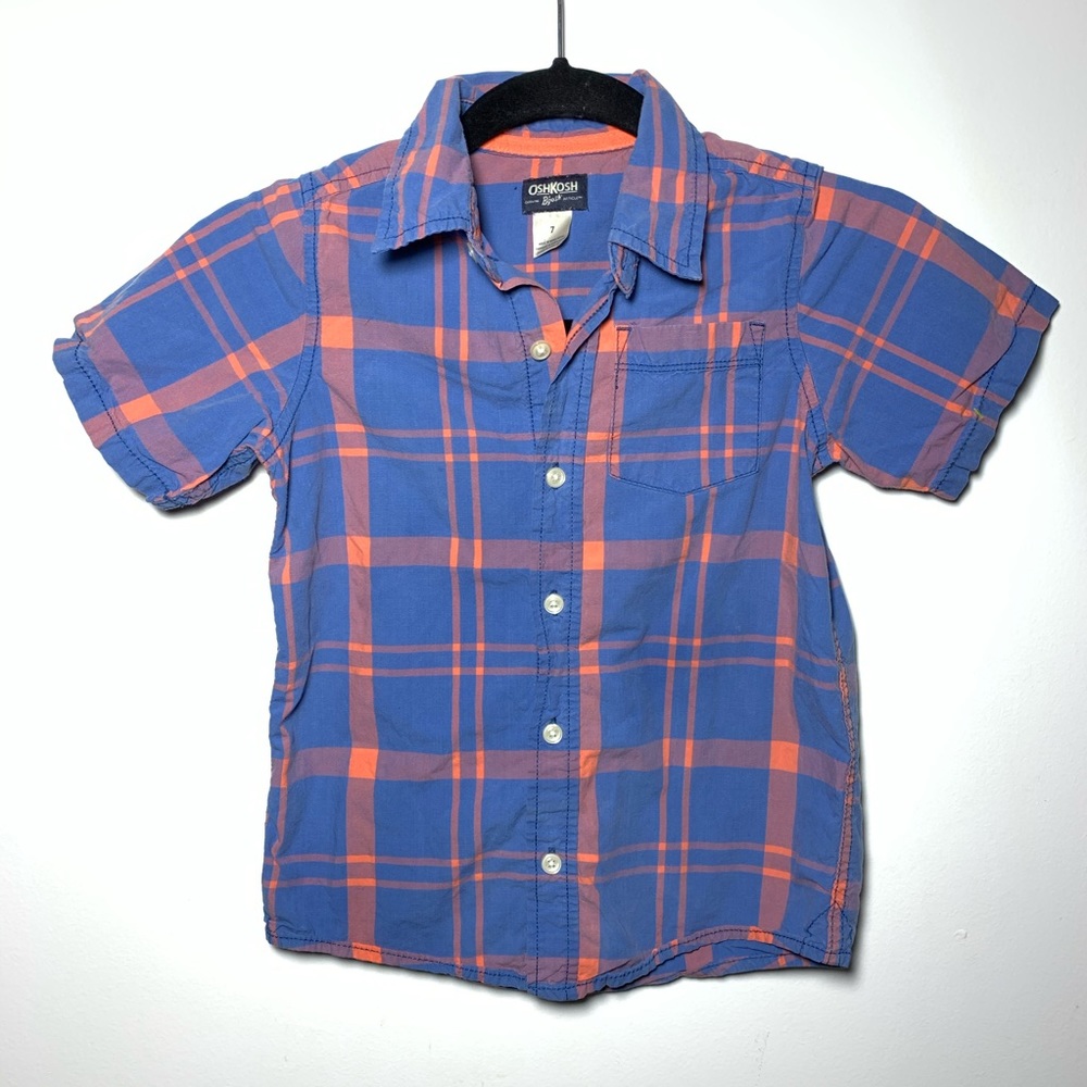 OshKosh B’gosh | Blue & Orange Plaid Button Shirt